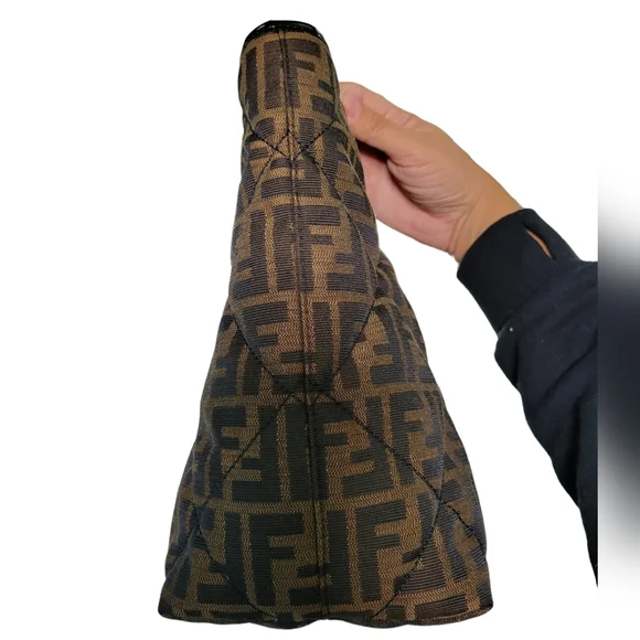 Fendi Zucca Tobacco Roll Tote Shoulder Bag Handbag - Picture 6 of 16